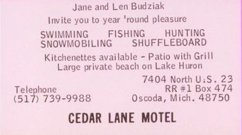 Cedar Lane Motel - Old Yearbook Ad (newer photo)